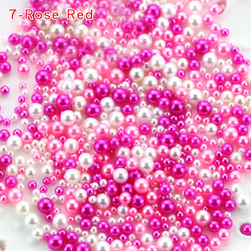 Simulation Pearl Slime Additives Accessories Small Beads Fluffy Slime Supplies Antistress Toys Lizun DIY Glue For Slimes Decor: 7-Rose Red