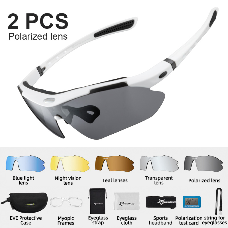 ROCKBROS Polarized Cycling Glasses Clear Bike Glasses Eyewear UV400 Outdoor Sport Sunglasses Men Women Cycling Sunglasses: GRAY