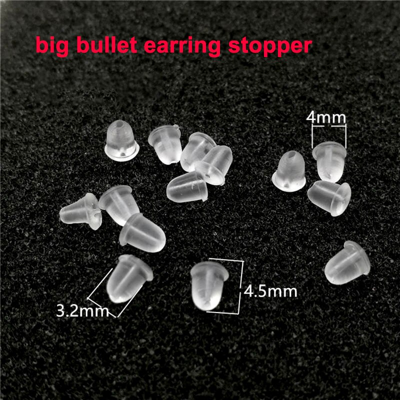 100pcs Silicone Earring Backs Rubber Ear Stoppers Eco-friendly Plastic Ear Backs for DIY Jewelry Making Ear Pin Plug Accessories