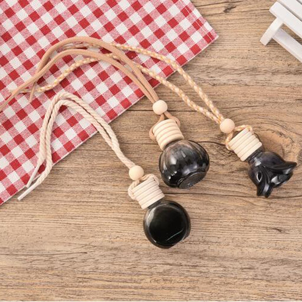 10ml recargable frasco de Perfume vacío botella de Perfume de coche negro flores en forma de contenedor de Perfume ambientador de aire del coche Decoración