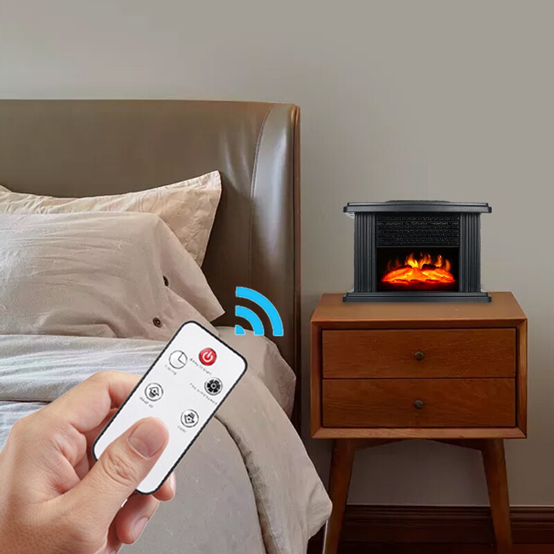1000W Electric Fireplace Portable Home Heater Tabletop Fan Indoor Household Flame Heater Stove Decorate Fireplaces