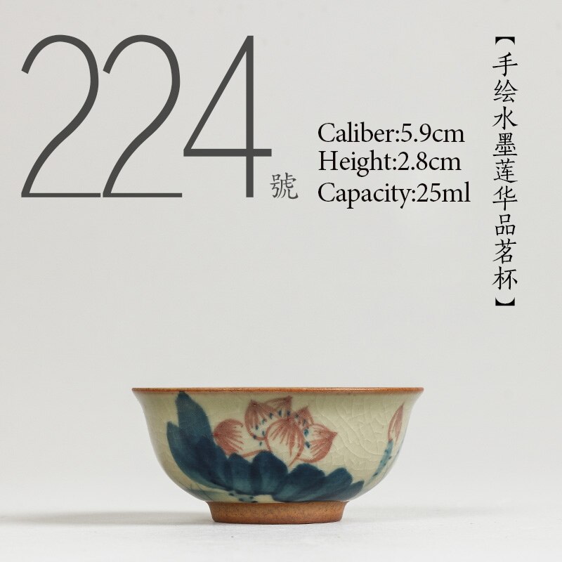 Chinese Handpainted tea cup On-glazed Kung fu tea set 25~100ml porcelain Small tea bowl Japanese Style teacup: 224