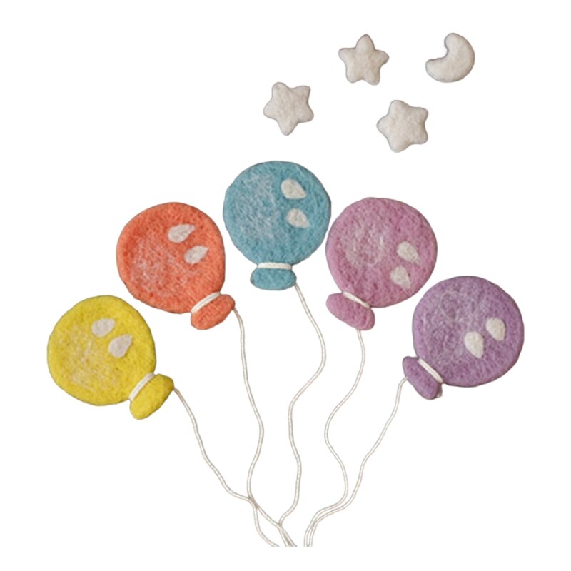 Baby Wolle Filz Ballon Wolke Sterne Mond Drachen Dekoration Neugeborenen Fotografie Stütze Q1FE: G