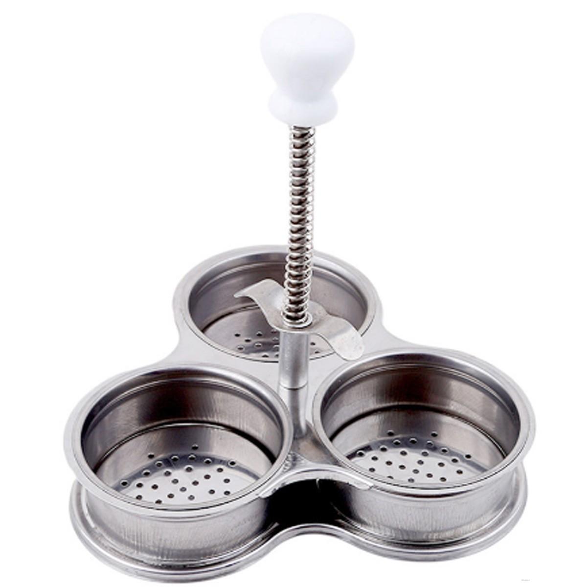 Silber Kreative Multi-Funktion 3 Netz Eierkocher Edelstahl Kessel Dampfer Werkzeug 3 Eier Einmal Küche Kochen Ei werkzeug