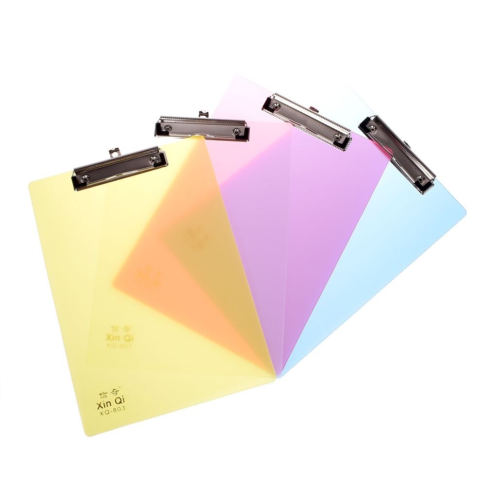 Office Plastic Blue/Black Solid A4 Size Document Clipboard Clip Board With Pen Holder