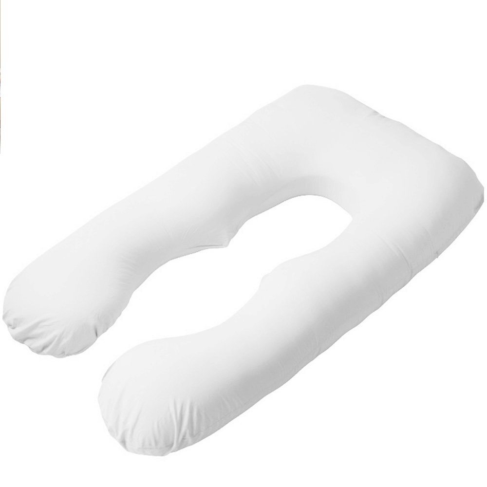 U-vormige Zwangerschap Body Kussen Met Rits Afneembare Cover: WHITE