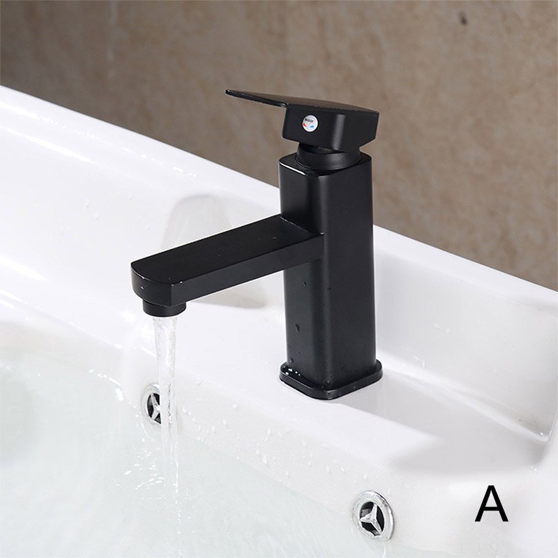 Sort håndvask vandhane zinklegering firkantet enkelt hul og koldvaskarmatur dnj 998: -en