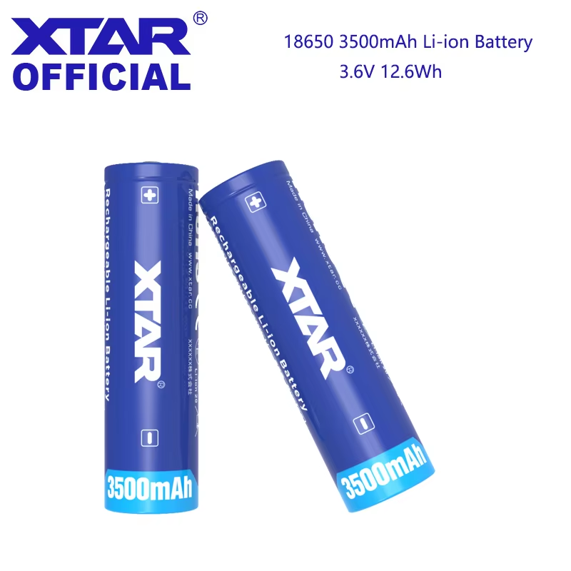 XTAR 2/4/5 Stück 18650 3500 mAh wiederaufladbare Li-Ionen-Batterien, maximaler Entladestrom 10 A, 3,6 V Batterie mit Schutzplatine