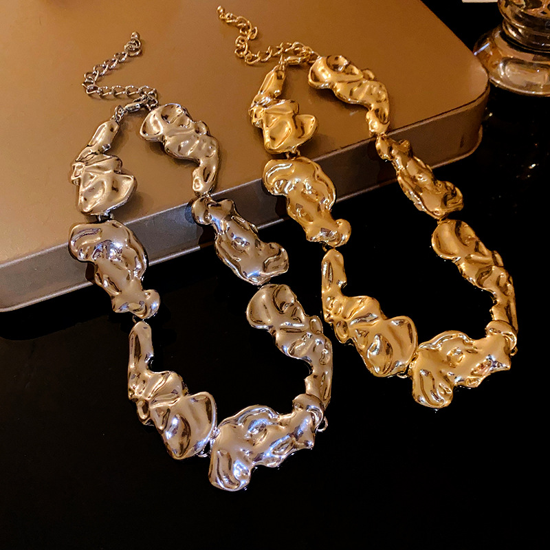 Collier Punk en métal irrégulier pour femmes, collier géométrique exagéré, Simple, couleur or, argent, bijoux de fête