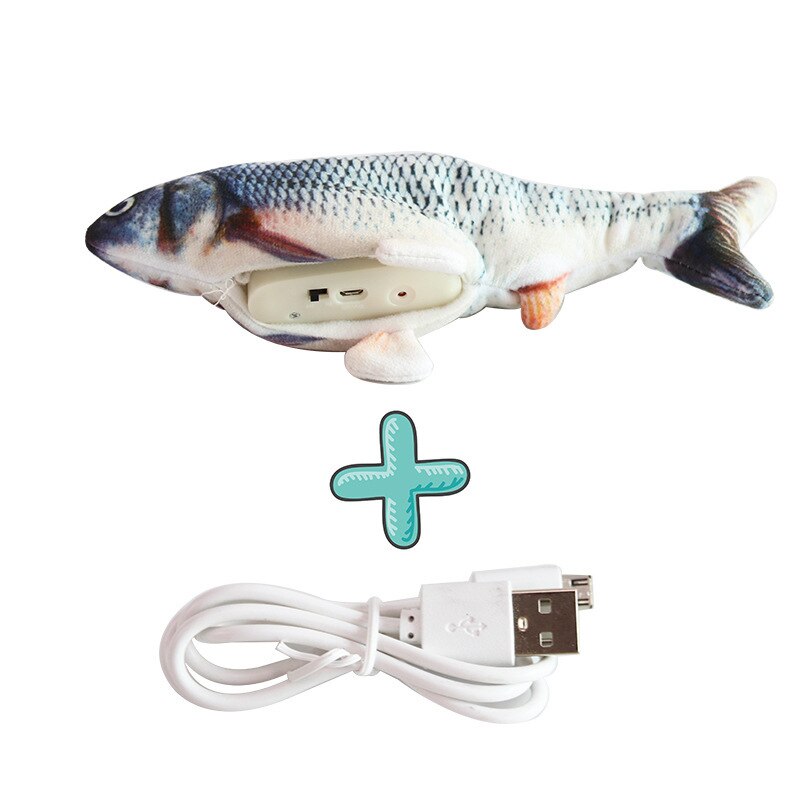 Kat Elektrische Bewegende Vis Speelgoed Usb Charger Vis Interactief Kattenkruid Chew Bite Speelgoed 3D Simulatie Vis Spelen Speelgoed Kat Kwispelende speelgoed