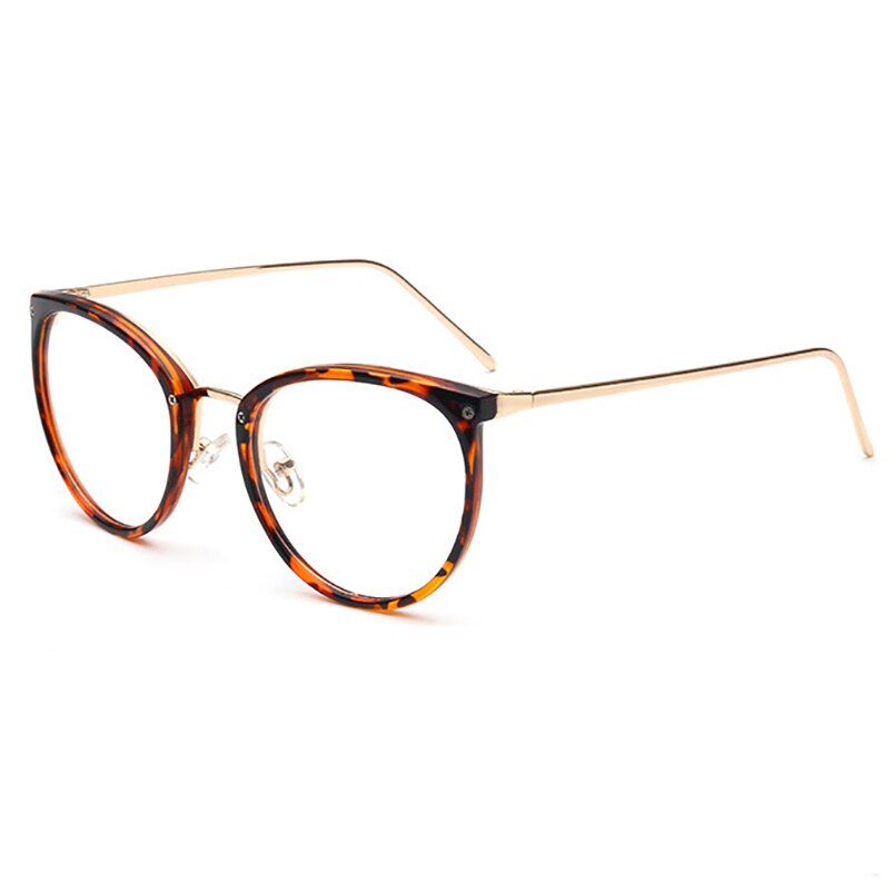 Luipaard Retro Ronde Womens Brilmonturen Optische Clear Lens Eyewear Vintage Cat Eye Brillen Frames Voor Vrouwen: Leopard
