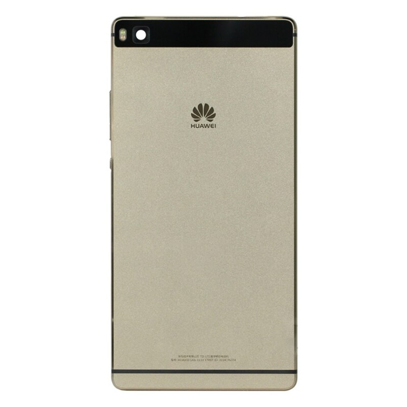 Original Back Housing Replacement for HUAWEI P8 Back Cover Battery Glass with Camera Lens adhesive Sticker: Gold
