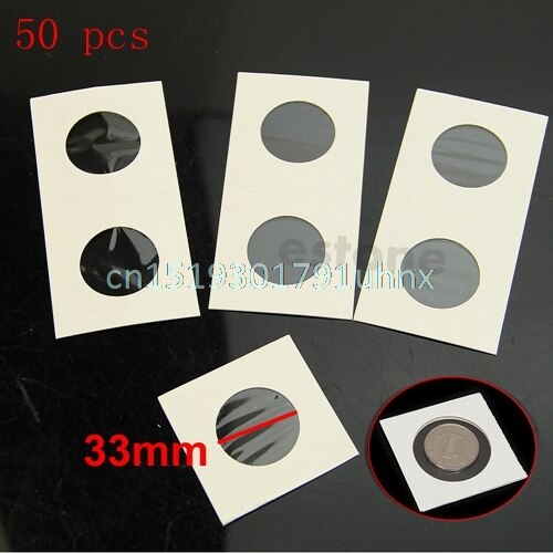 50pcs 37mm Stamp Coin Holders Cover Case Storage 2X2" Flip: 33