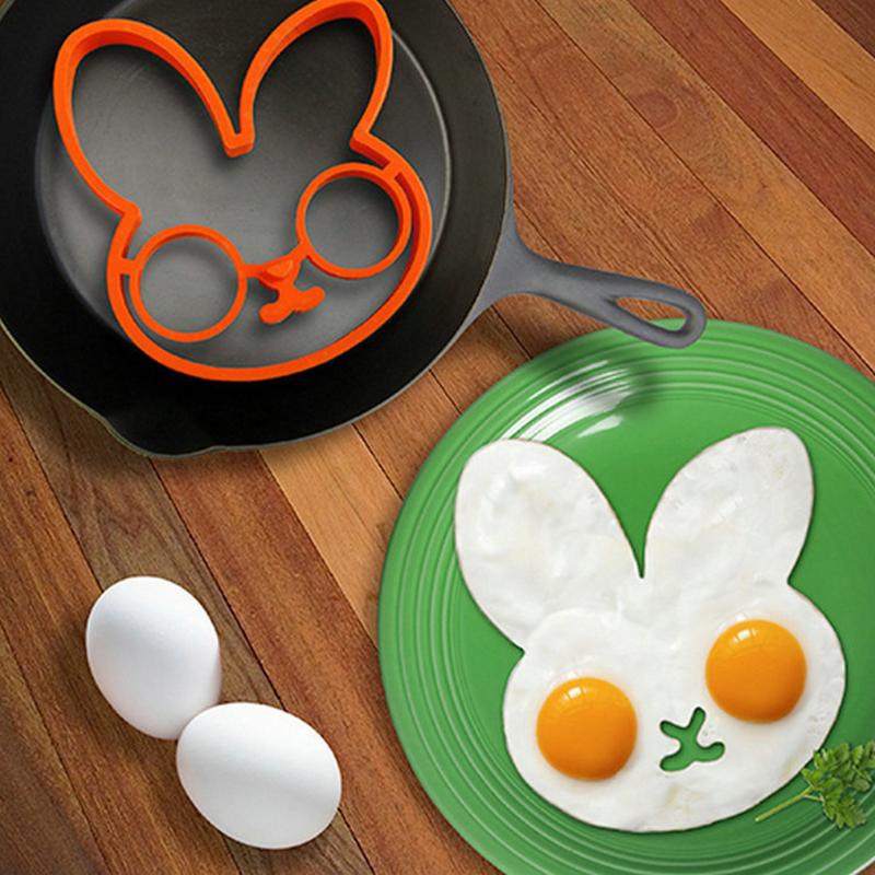 1 stk orange silikone bunny tegneserie steg æg ramme æg skimmel pandekage æg ringe shaper æg omelet skimmel køkken værktøj