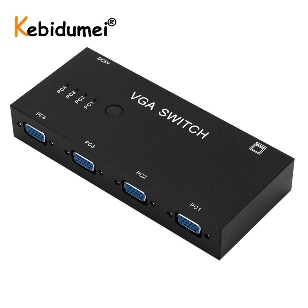 Vga switcher splitter 1 x 4 1 x 2 vga video kvm switch adapter konverterbox för pc monitor tillbehör