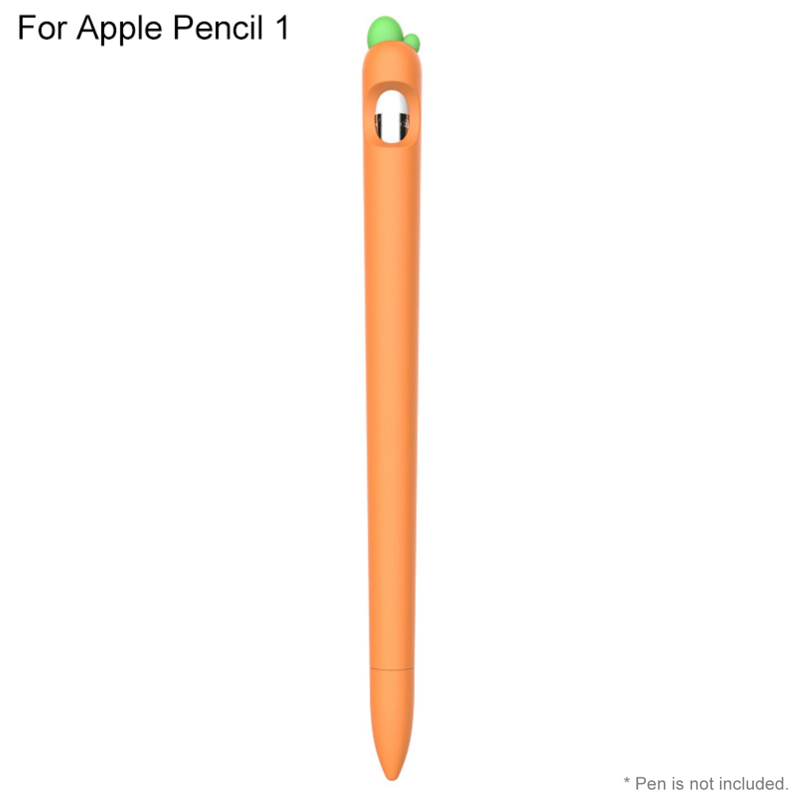 Tegneserie gulrot silikon stylus pennetui med pennedeksel anti-ripe stylus penn beskyttende ermetrekk til apple blyant 1/2: C for epleblyant 1