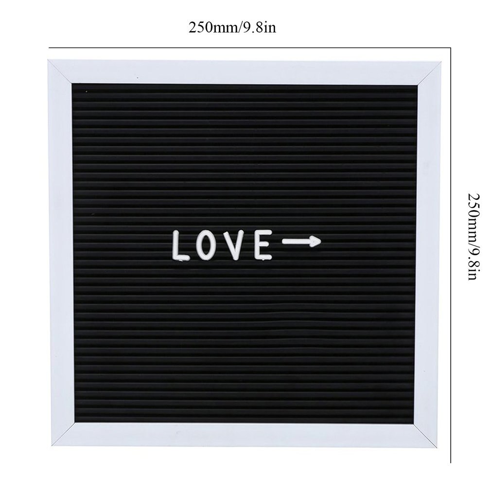 25 x 25cm Felt Letter Board Message Sign Home Office Decor Texture Board Numbers & Symbol Changeable Message Board Black