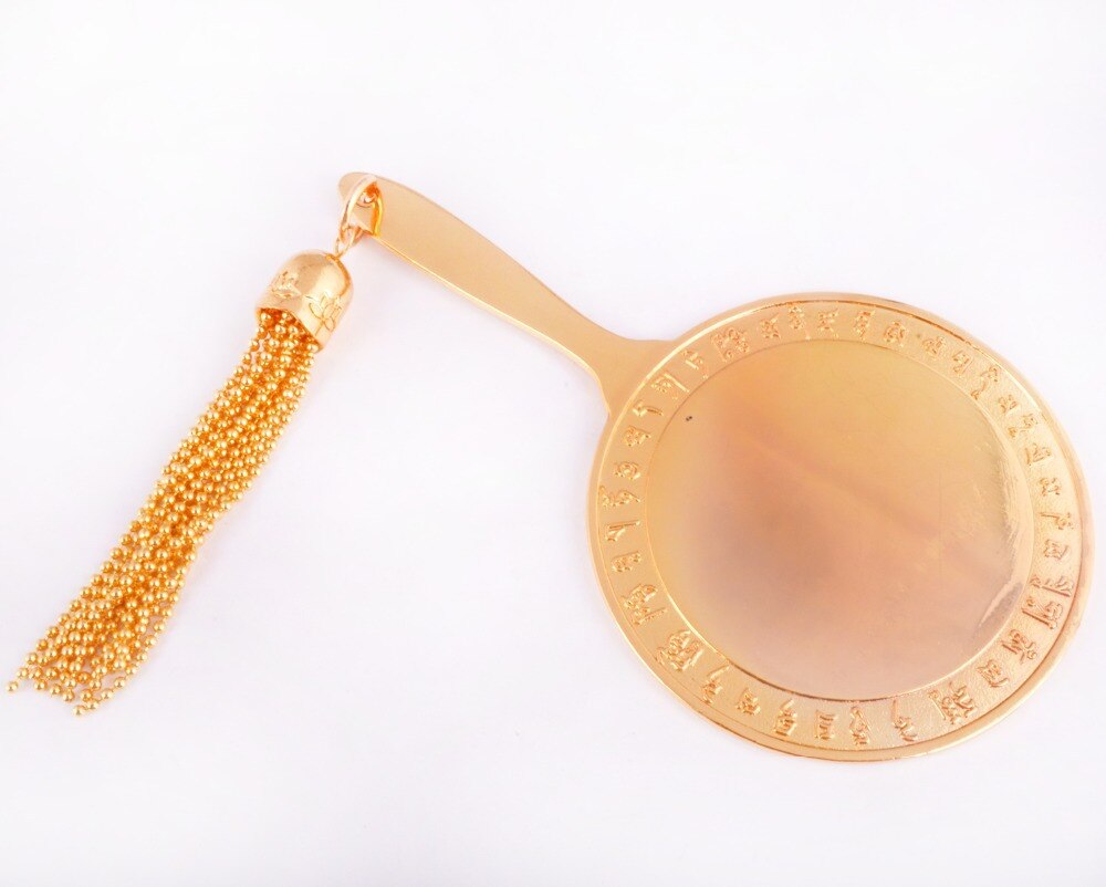 Feng shui vintage 3/8 ho tu speil med seiershest gammelt speil sku : w1008