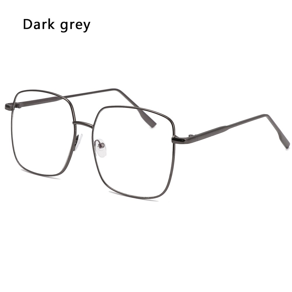 1 PC Anti Blue Ray Glasses Metal Frame Computer Glasses Women Eyewear Comfort Resin Lens Optical Spectacle Frames: dark grey