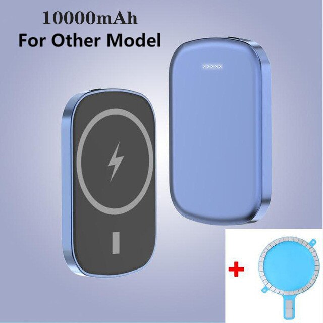 15W Qi Draadloze Magnetische Charger Mini Power Bank Voor Iphone Huawei Xiaomi Samsung Draadloze Opladen Serie Mobiele Telefoons: 10000mAh For Blue