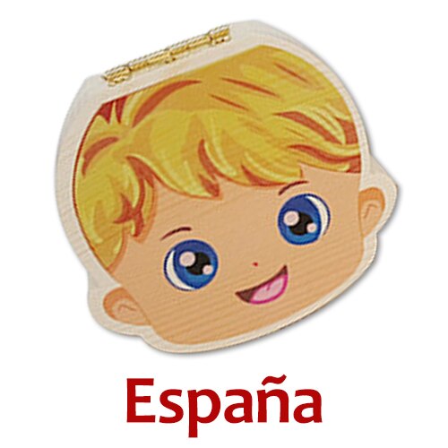Baby Wood Tooth Box Organizer Milk Teeth Storage Language Spain English Collect Teeth Umbilica Save Baby Tooth Box: GoldenBoy-X