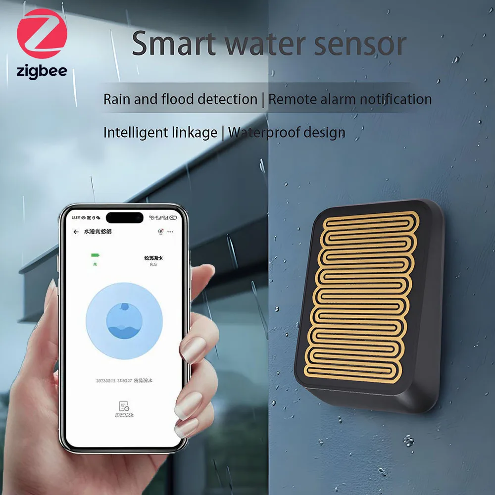 Zaawansowany czujnik deszczu Zigbee do bezprzewodowego wykrywania deszczu na zewnątrz, czujnik wycieku wody, kontrola połączeń, obsługa aplikacji eWelink