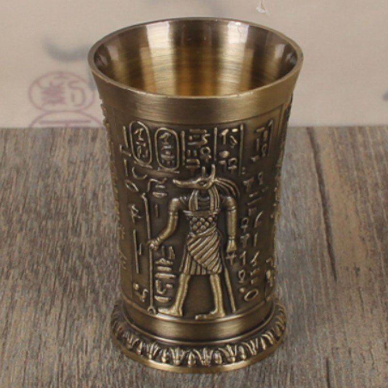 40ml Top Grade Metal Cocktail Champagne Metal Alloys Shot Glass Whisky Wine Egyptian Pharaoh Shot Cup Wine Beer Mug tumbler: design 1