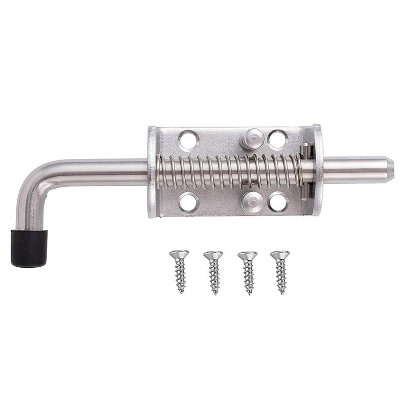 304 Stainless Steel 6.5inch Spring Pin Latch Lock Assembly for Doors Cabinets and Utility Trailer Gate - Heavy Duty Retail: 1pc