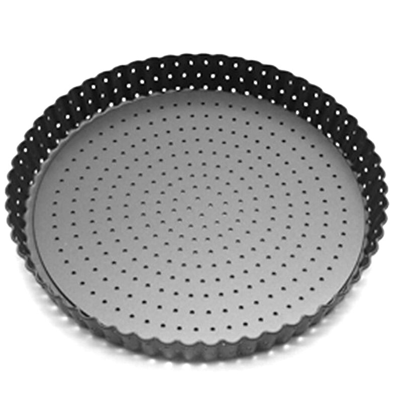 Metalen Non-stick Geperforeerde Pizza Pannen Pie Pan Quiche Pan Met Verwijderbare Bodem: 24cm