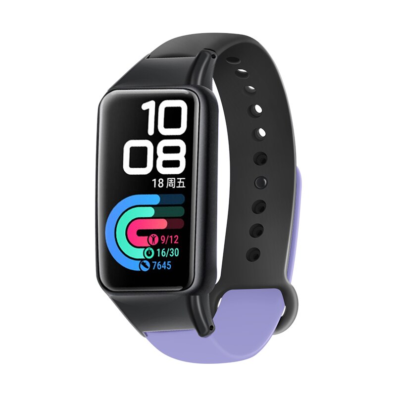 Dwukolorowe silikonowe paski do zegarków dla Huawei Honor band 6 inteligentne paski do zegarków wymiana bransoletki dla Huawei band 6 bransoletka zespół: black purple / For Huawei band 6