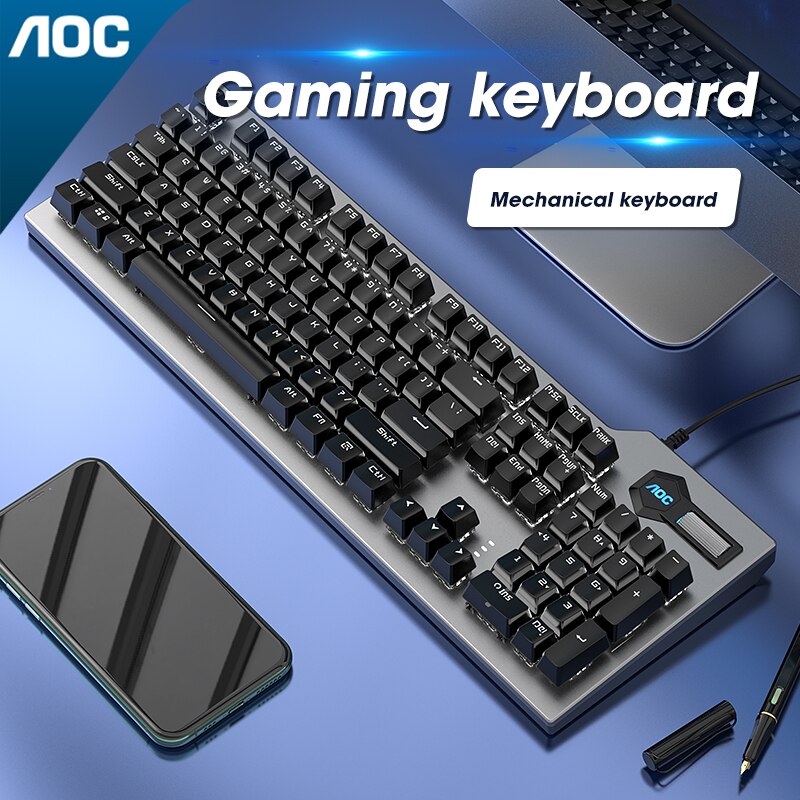 Mechanical Keyboard Wired Gaming Keyboard RGB Mix Backlit USB Wired LED Backlit Axis Gaming Mechanical Keyboard