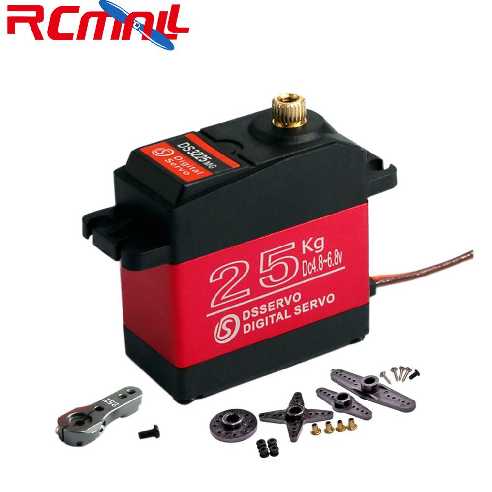 DS3225 25KG 270° Waterproof Servo Full Metal Gear Large Torque Digital Servo with 25T Servo Arm Horn for 1:8/1:10/1:12 RC Car