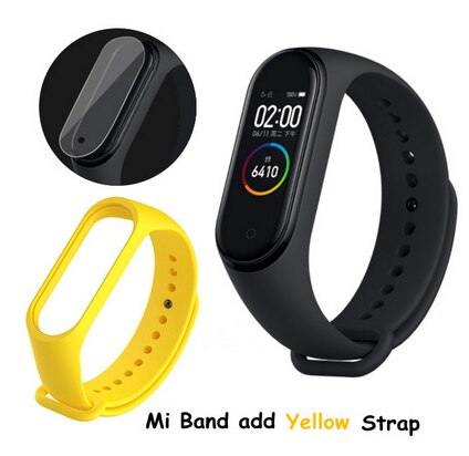 Original Xiao mi mi Band 4 Clever Uhr AMOLED Farbe Bildschirm Herzfrequenz Fitness Sport 50ATM Wasserdichte Clever Armbinde Bluetooth 5,0: CN hinzufügen Gelb Gurt
