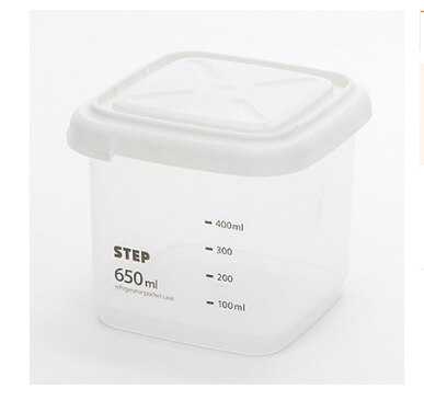 1pcs plastic storage jar Noodle storage box with cover at home kitchen storag coarse cereal box refrigerator sealed crisper: 650ml