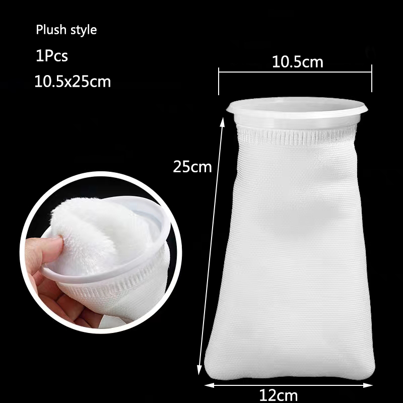 Anti Overflow Aquarium Filter Bag with Frame Washable Reusable Mesh Foam Carpet Sock Bag for Fish Marine Filtration System: light green