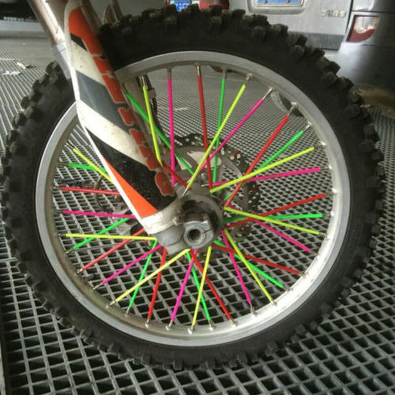 Orange Motorbike Wheel Rim Spoke Wraps Skins Cover... Grandado