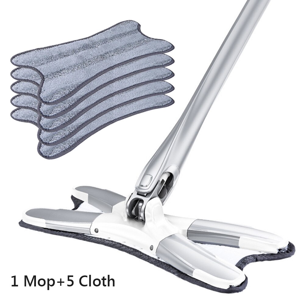 X-type Floor Mop Flat Mops 360 Degree For Wood Ceramic Tiles Home Cleaning Tool Household with Reusable Microfiber Pads Lazy Mop: Set 3