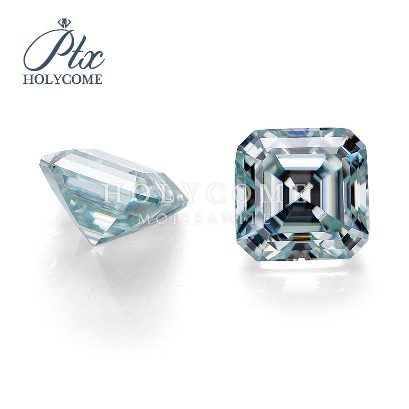 5.5X.5mm gorąca sprzedaż VS1 niebieski Asscher EX skaleczenie podawać próbnik diamentów Ⅱ luźny moissanit dostawca kamieni szlachetnych fabryka rozbić się sprzedaż
