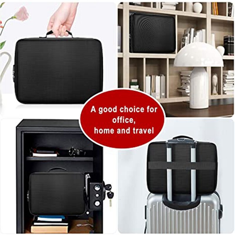 Organizador de documentos-Bolsa de carpeta de archivos portátil impermeable-Bolsa de seguridad de viaje con bloqueo de contraseña-bolsa de viaje práctica y segura
