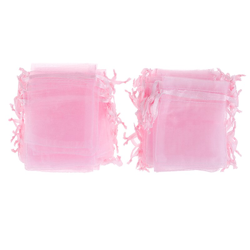 100 Pcs/tasche Organza Kordelzug Taschen Schmuck Mesh Beutel Container Kordelzug Taschen: B