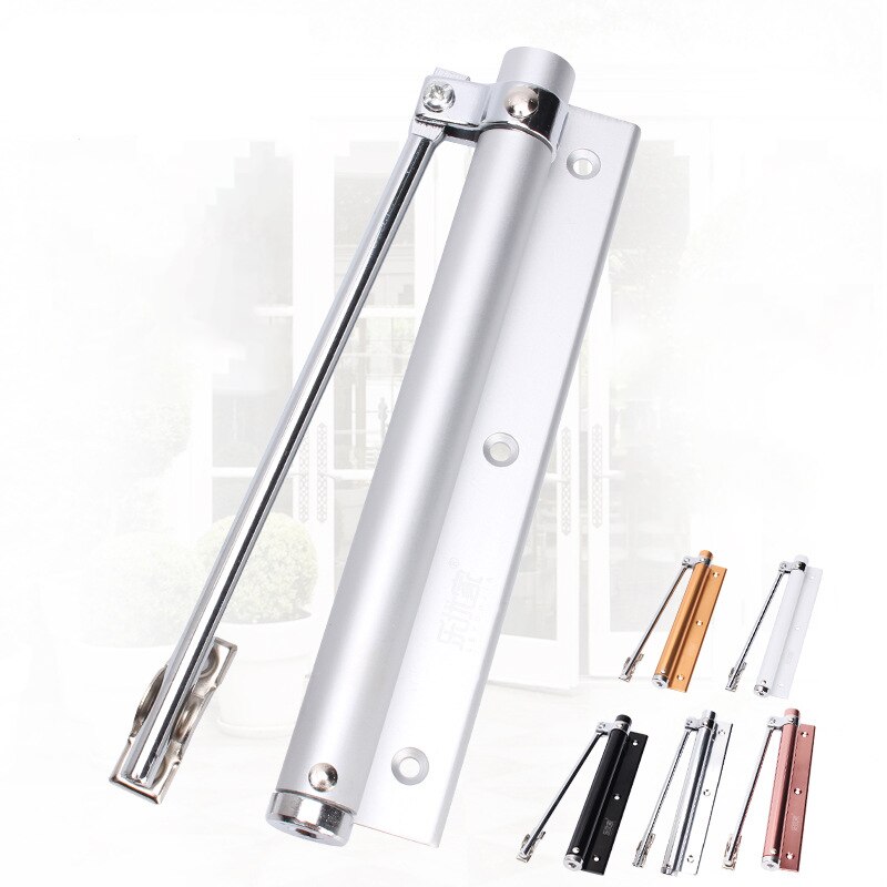 Simple Spring Automatic Door Closing Device Shutter Hinge Black Household Light Door Closing Device Furniture Hardware