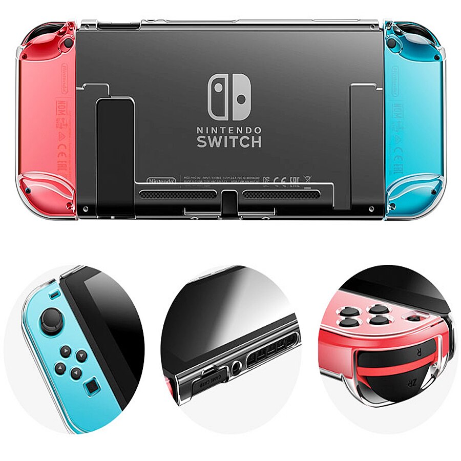 9 In 1 Kit Grote Beschermhoes Opbergtas Voor Nintendo Switch Console Charger Handgrepen & Stuurwielen Crystal Shell stand