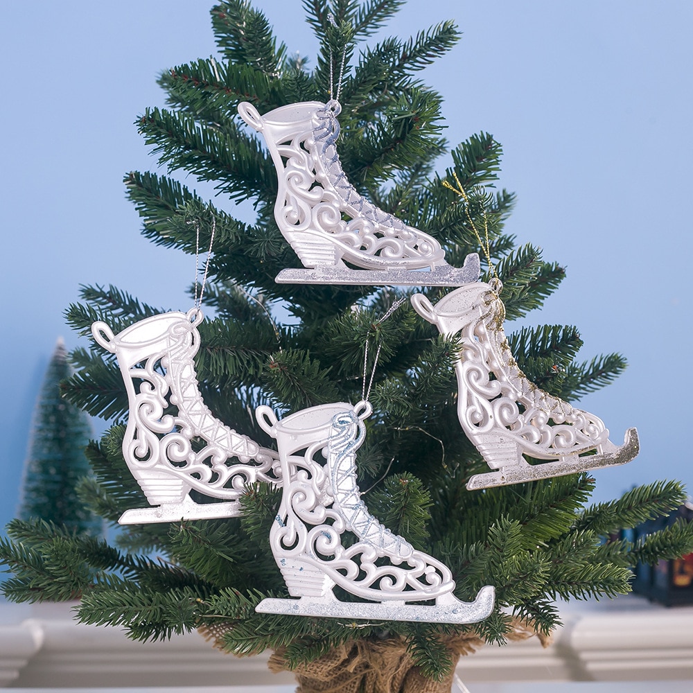 1 stk 12*11.5cm akryl afstøvning juleskøjte vedhæng træ hængende ornament dekoration juleårs fest indretning til hjemmet 62893