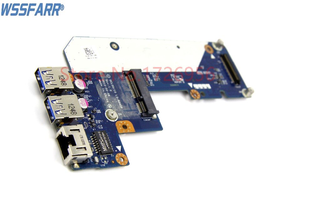 Original FOR Dell 17R 7520 USB Ethernet LAN Connector Board with mSATA port QCL00/10 LS-8242P 0N7JHH N7JHH