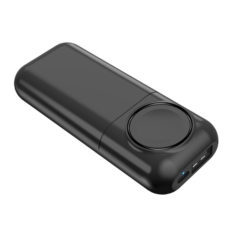 5200Mah Draadloze Snelle Oplader Voor Apple Horloge Dual Port Uitgang Draagbare Magnetische Iwatch Power Bank Voor Iphone X/8 Plus/7 Plus: black