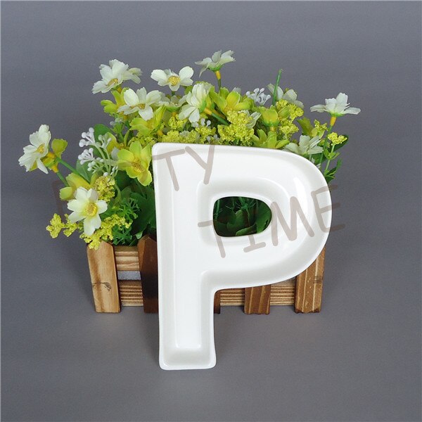 Party Dish, Ceramic P Shape Dish, White Dessert Dish