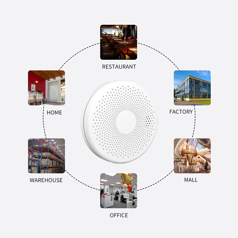 WiFi Smart Smoke Detector Home Fire Smoke Sound And Light Alarm Sensor Fire Protection Security System Firefighters Smart Home