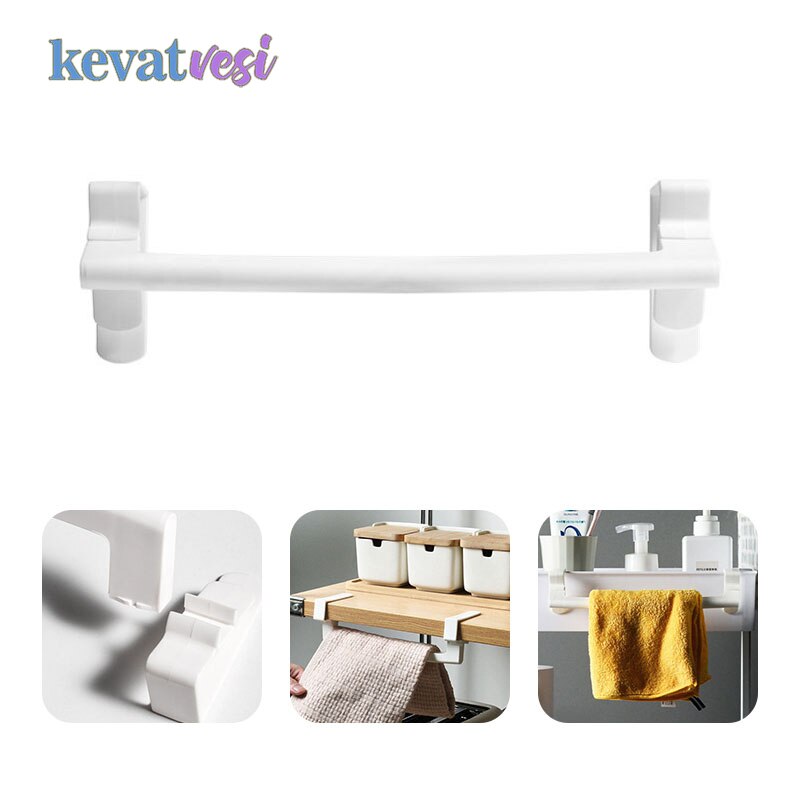 Handdoek Hanger Keukenkast Hanger Plastic Handdoeken Vod Houder Keuken Badkamer Organizer Verwijderbare Handdoekenrek Bar