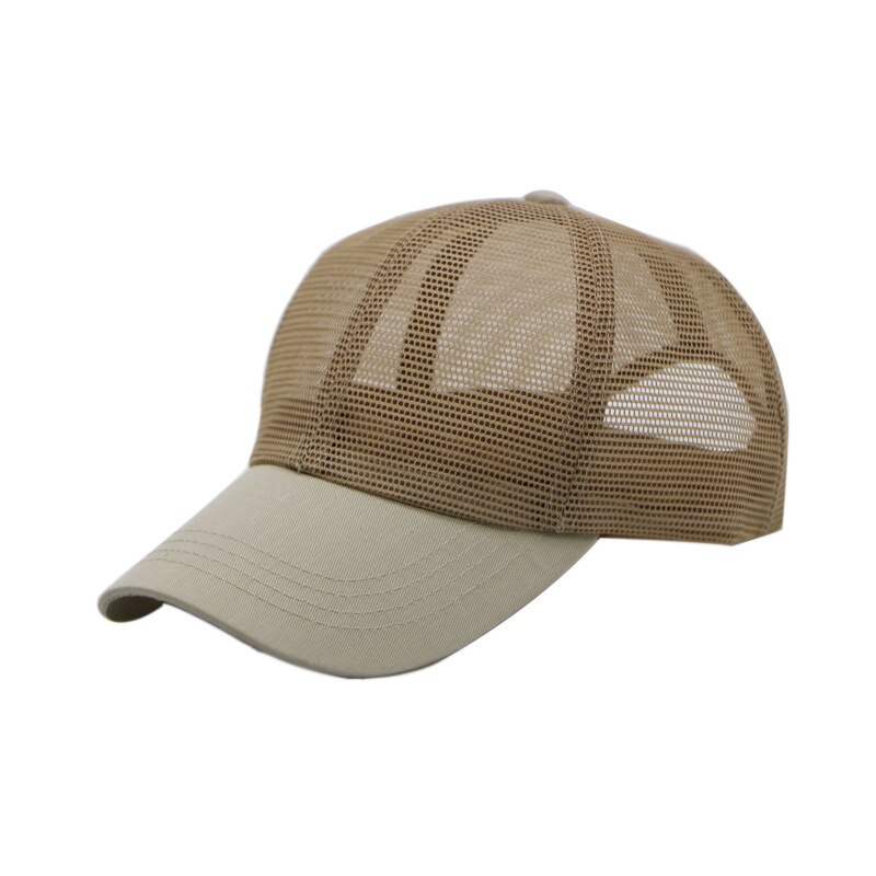 Spring and Summer Fresh Candy Color Baseball Net Cap Multicolor: Khaki