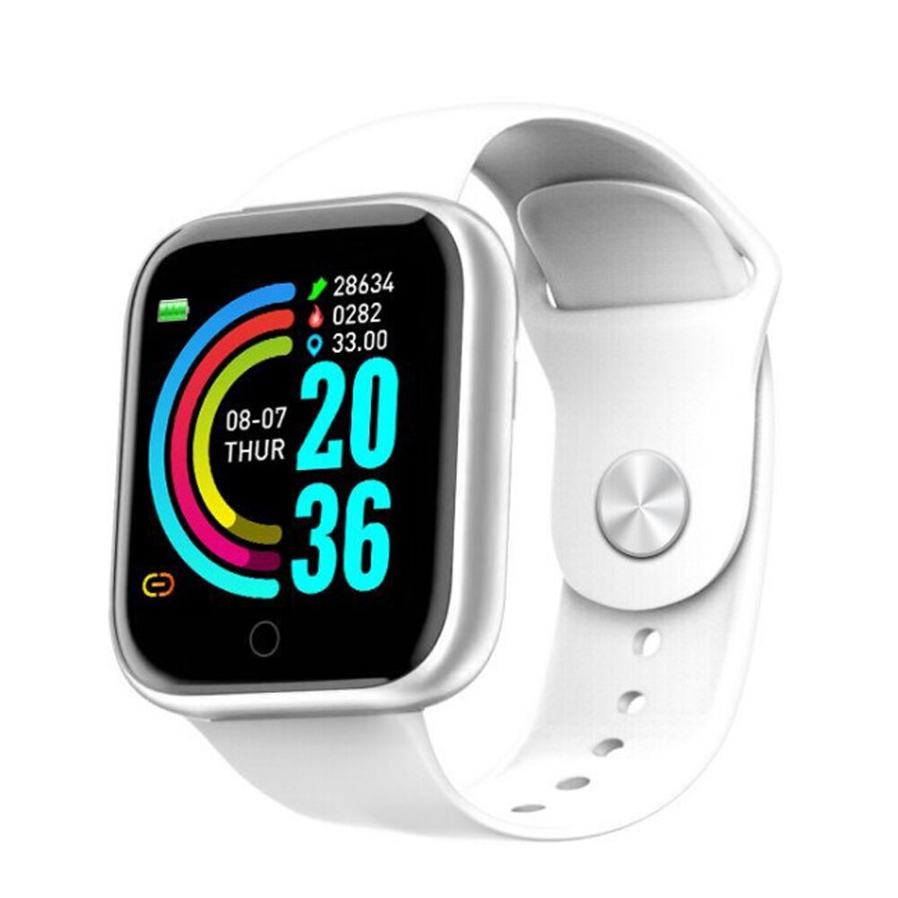 D20 Profi Clever Uhr Y68 Bluetooth Fitness Tracker Sport Uhr Herz Bewertung Monitor Blutdruck Clever Armbinde für Android IOS: Weiß